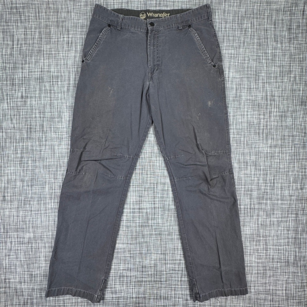 Wrangler Mens Outdoor Series Pants Utility Workwear Cargo Gray Size 34x34 Rugged